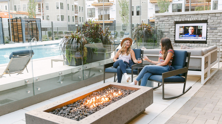 Outdoor Fire Table with Lounge Seating